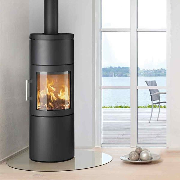 HWAM 3130 wood burning stove modern door black finish