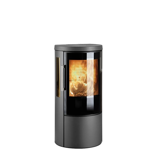 WAM 3630 modern wood burning stove with panoramic glass