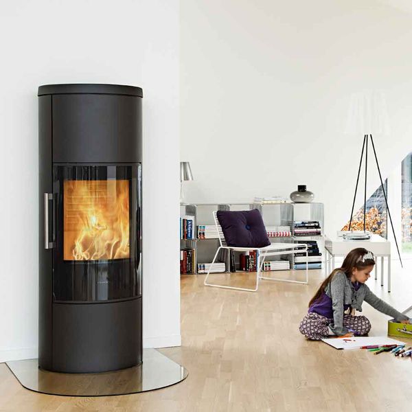 HWAM 3660 wood burning stove classic door black finish Scandinavian design