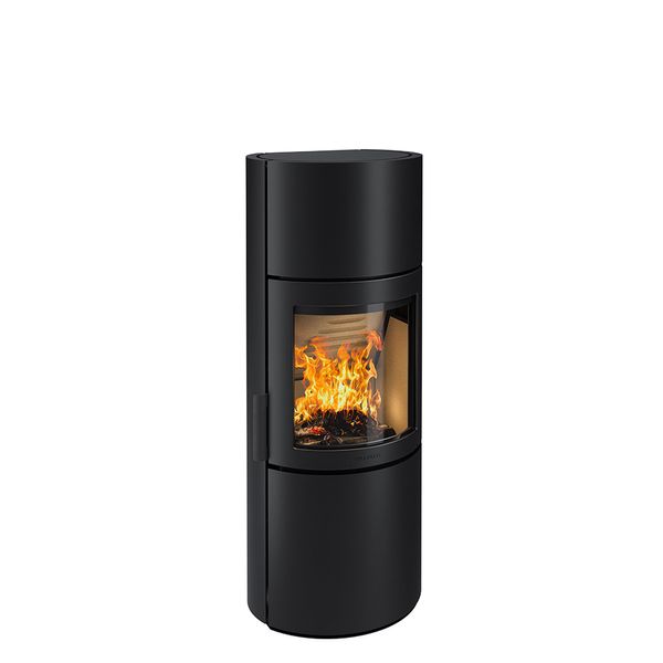 HWAM 3760 wood burning stove modern door black finish Scandinavian design