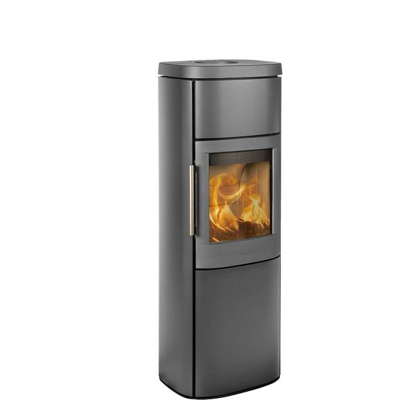 HWAM 4560 wood burning stove classic door grey finish Danish design