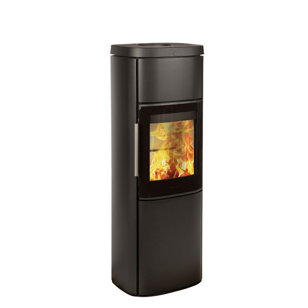 HWAM 4560 wood burning stove modern door black finish Danish design
