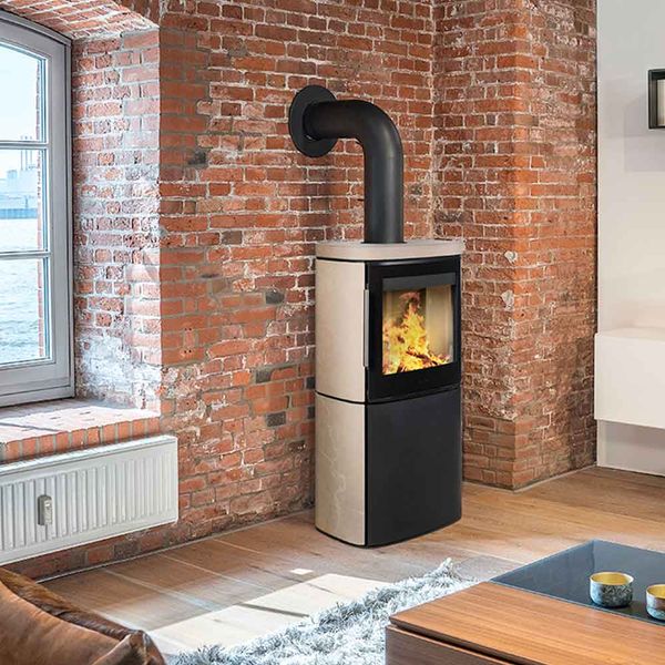 HWAM 4640 wood burning stove modern door black finish