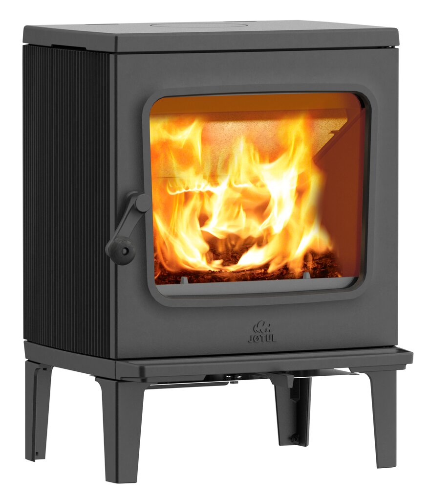 Jotul F205 Black, Short legs, front view, plain door