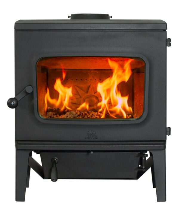 Jotul F 405 Plain door with black paint, front view