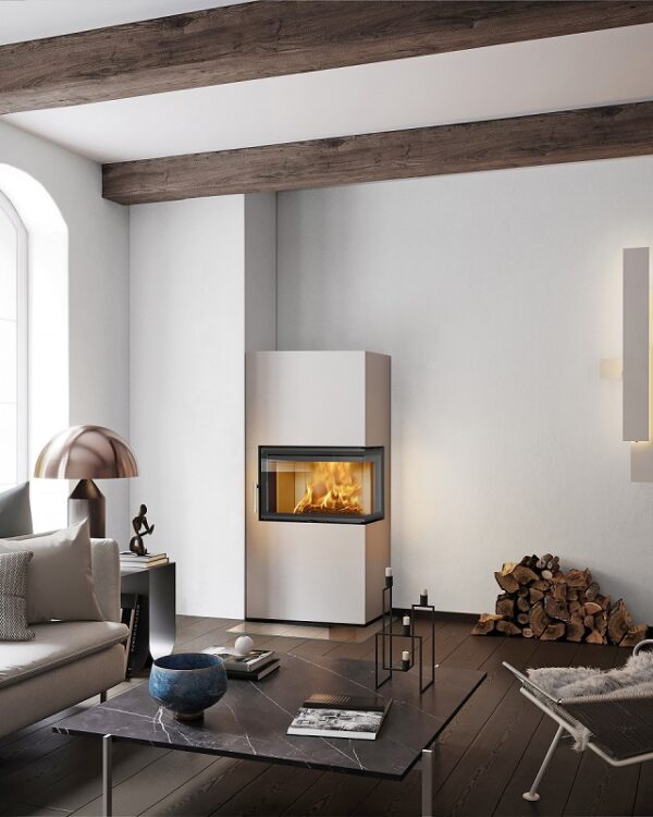 SCAN 5107 WOOD BURNING STOVE IN A LIVING ROOM SETTING