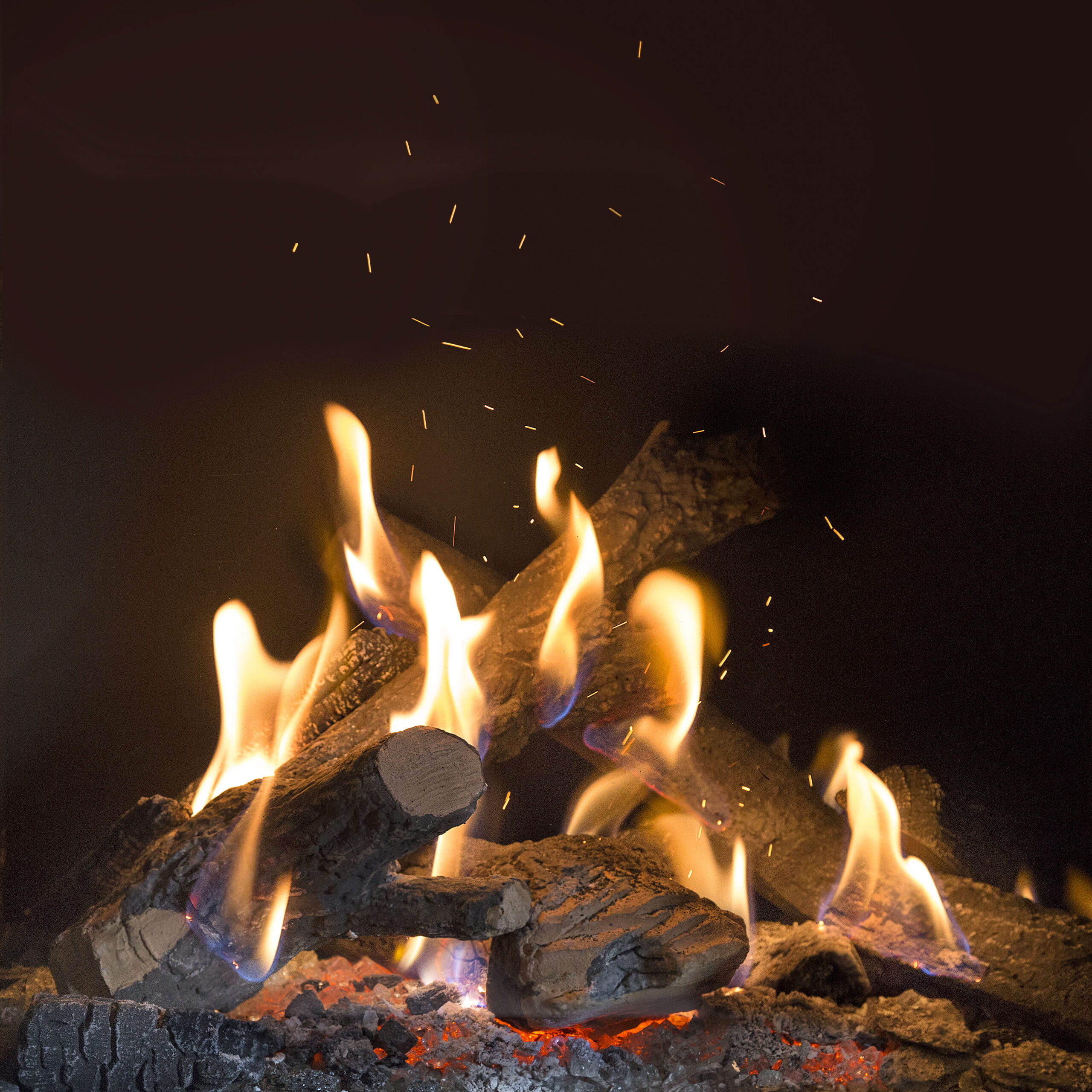 Kalfire GP60/59F Gas Fireplace Flames Close up