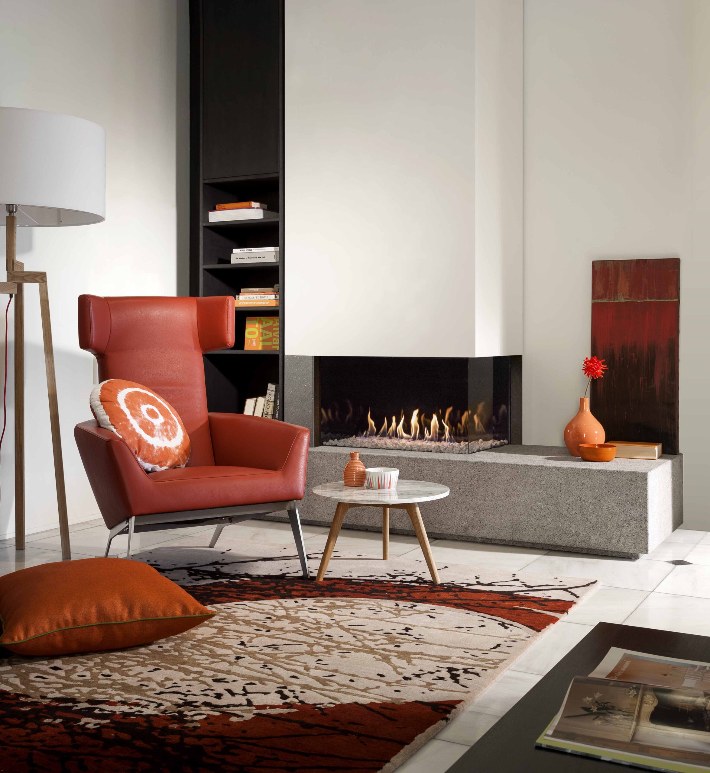 Kalfire G85/44C Gas Fireplace, living room setting