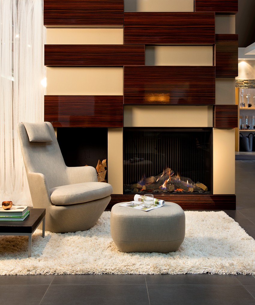 Kalfire GP105/79F Gas Fireplace, living room setting