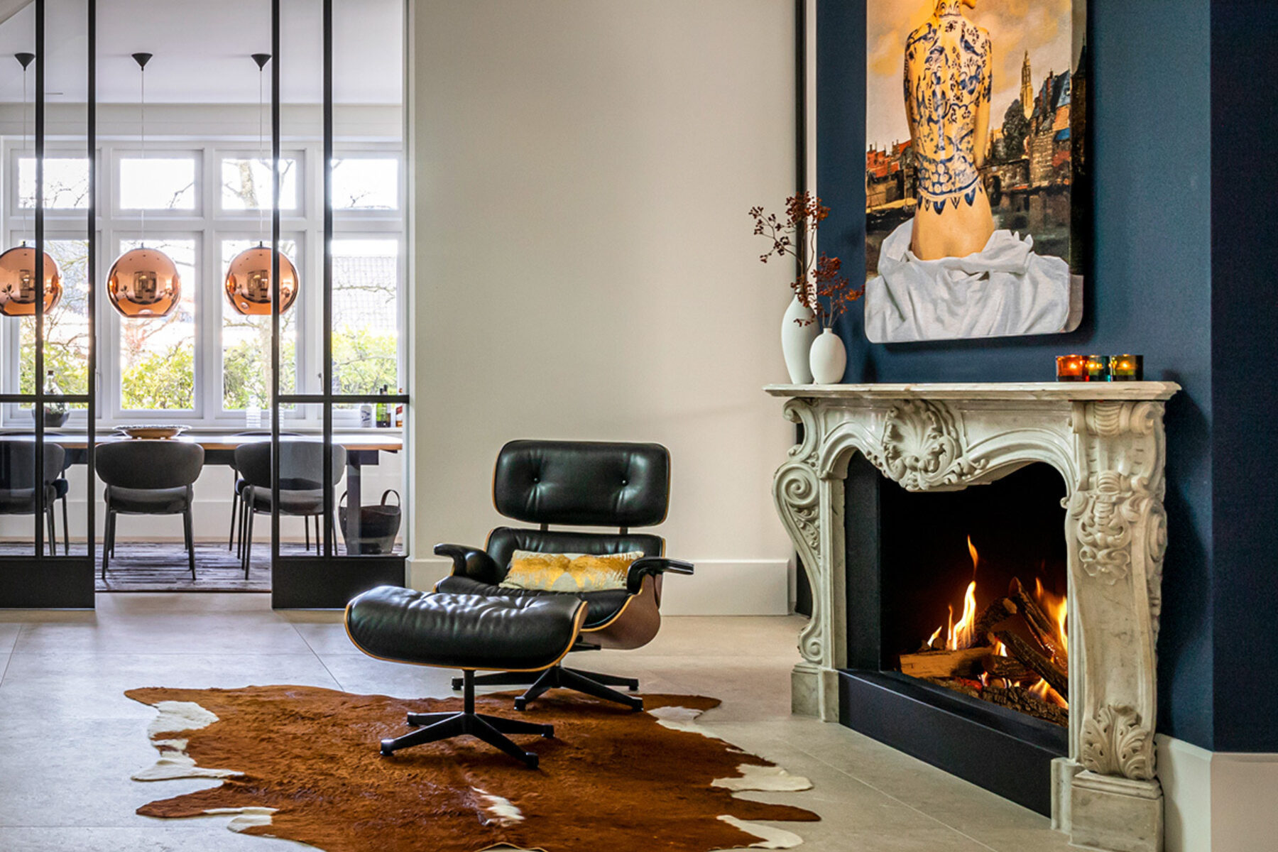 Kalfire GP105/79F Gas Fireplace, living room setting