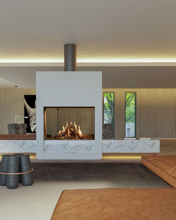 Kalfire GP110/79T Gas Fireplace, living room setting