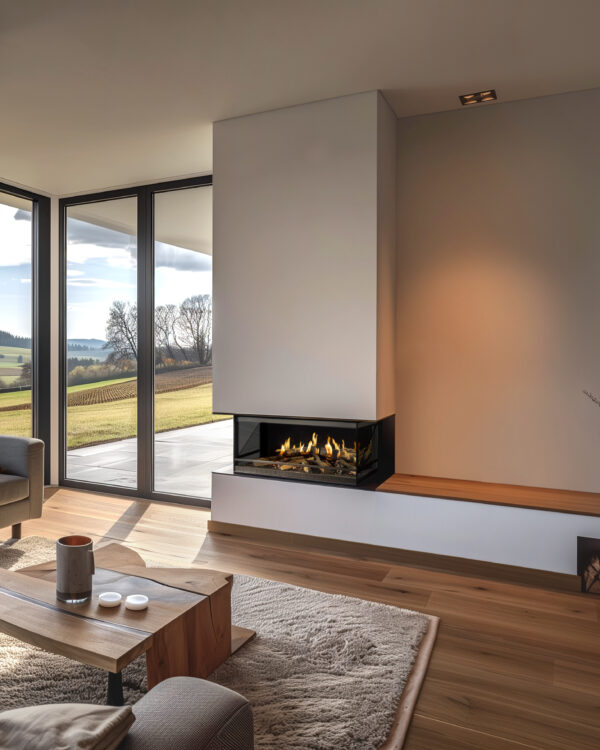 Kalfire E-one 100S Electric Fireplace, living room setting
