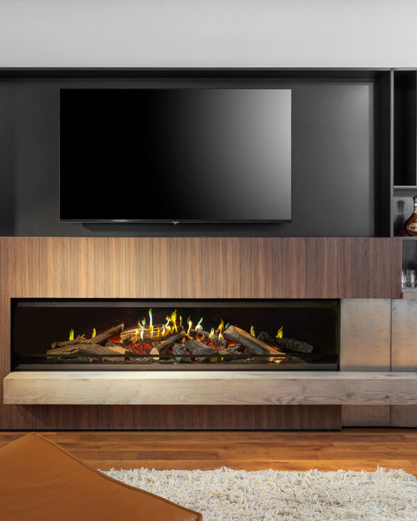 Kalfire E-one 190F Electric Fireplace, living room setting