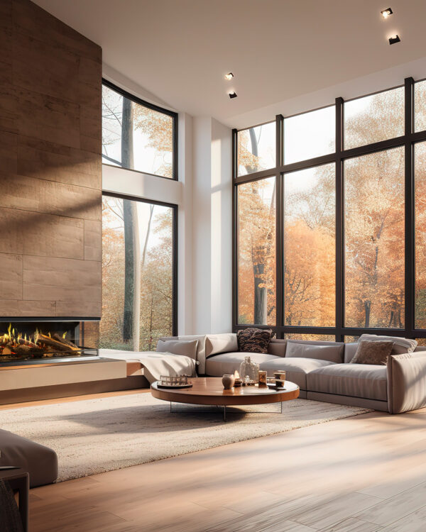 Kalfire E-one 190S Electric Fireplace, living room setting