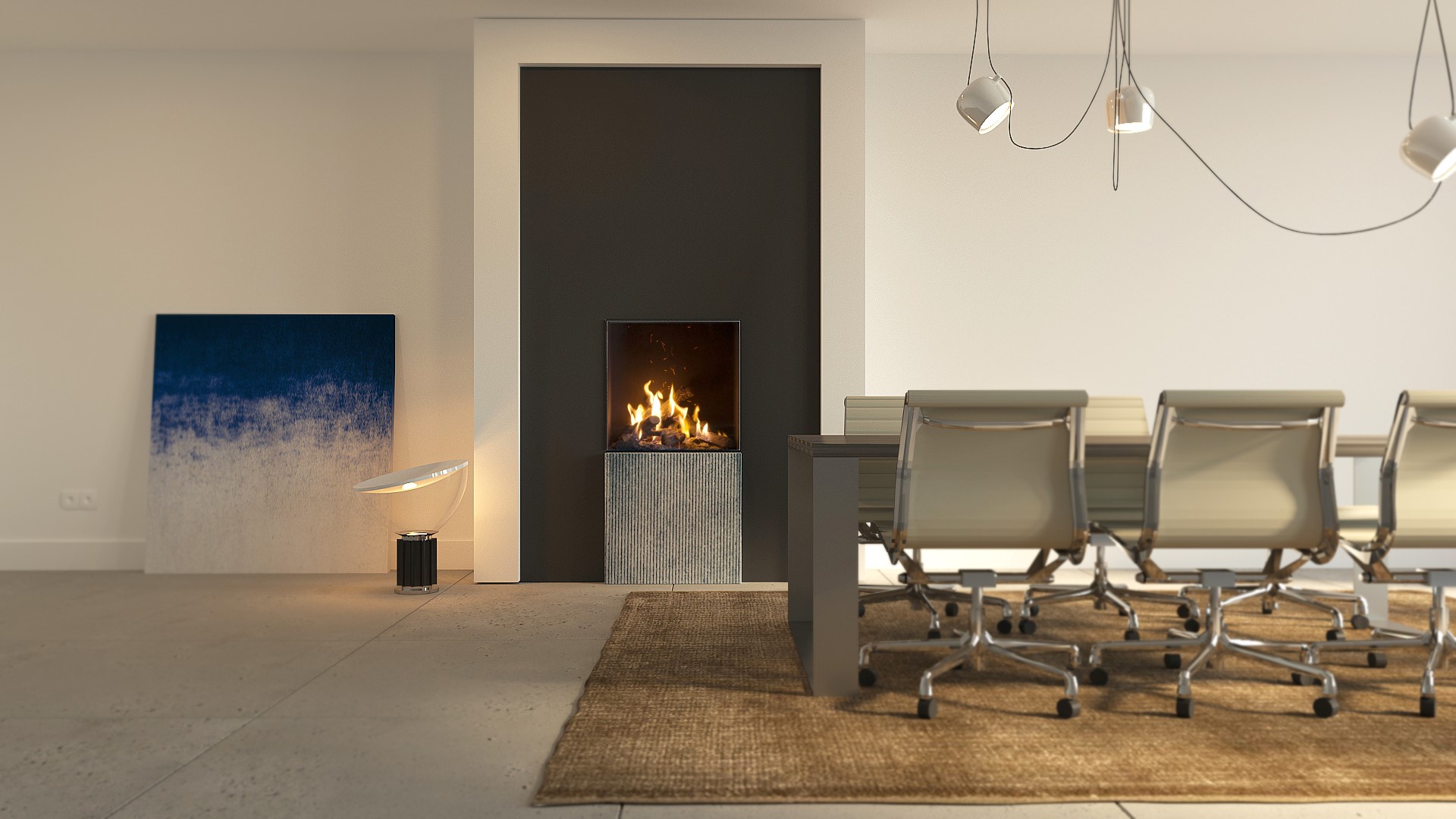 Kalfire GP60/59F Gas Fireplace, living room setting