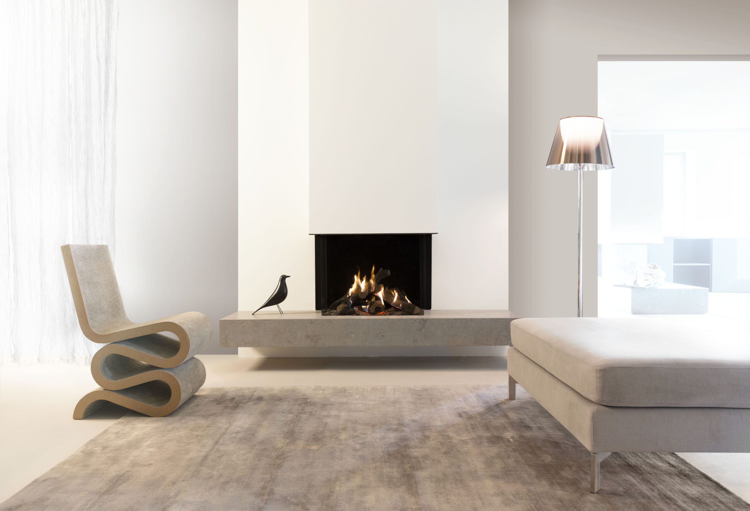 Kalfire GP70/55S Gas Fireplace, living room setting