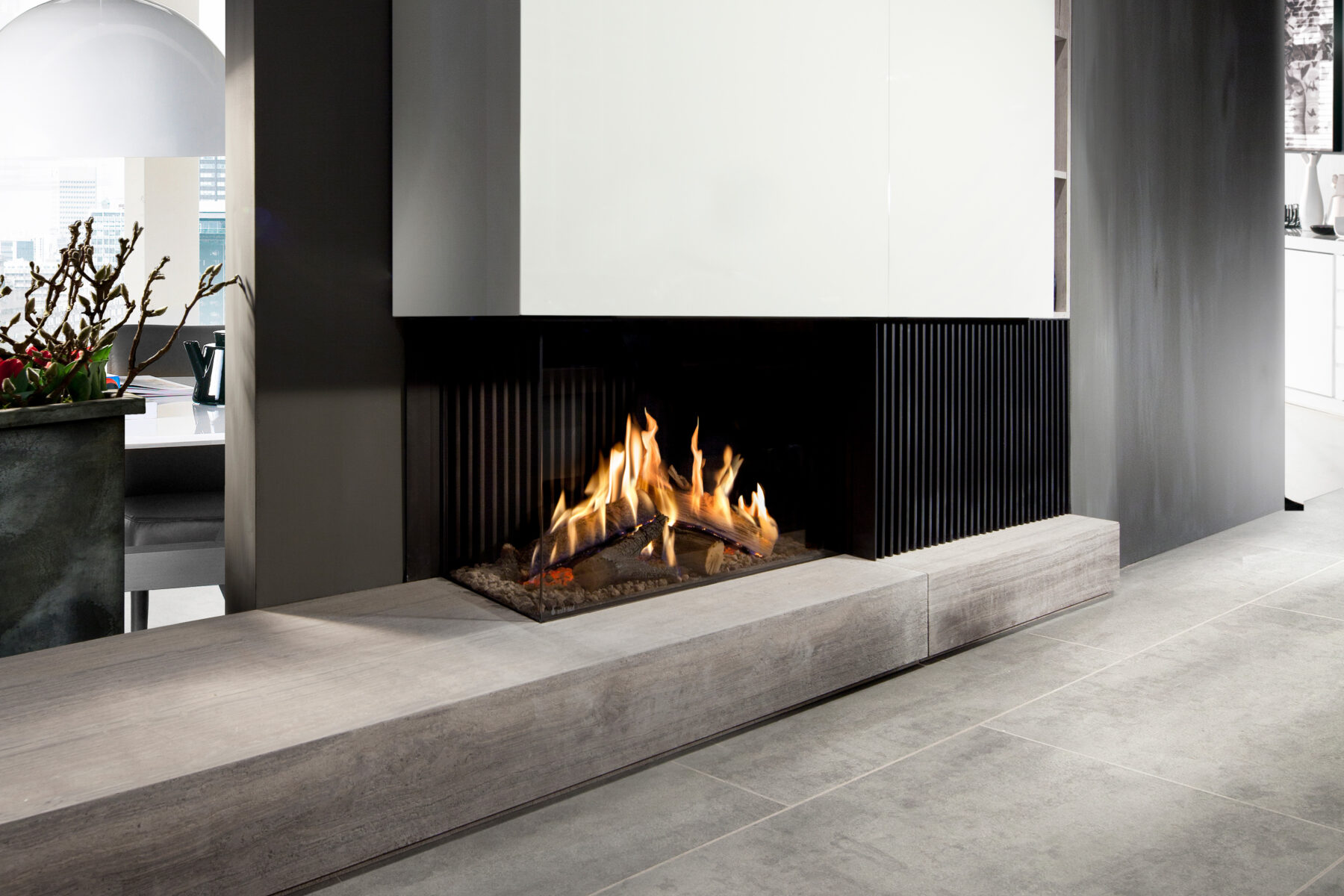 Kalfire GP80/55C Gas Fireplace, living room setting
