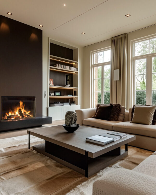 Kalfire W100/61F Wood Fireplace, living room setting