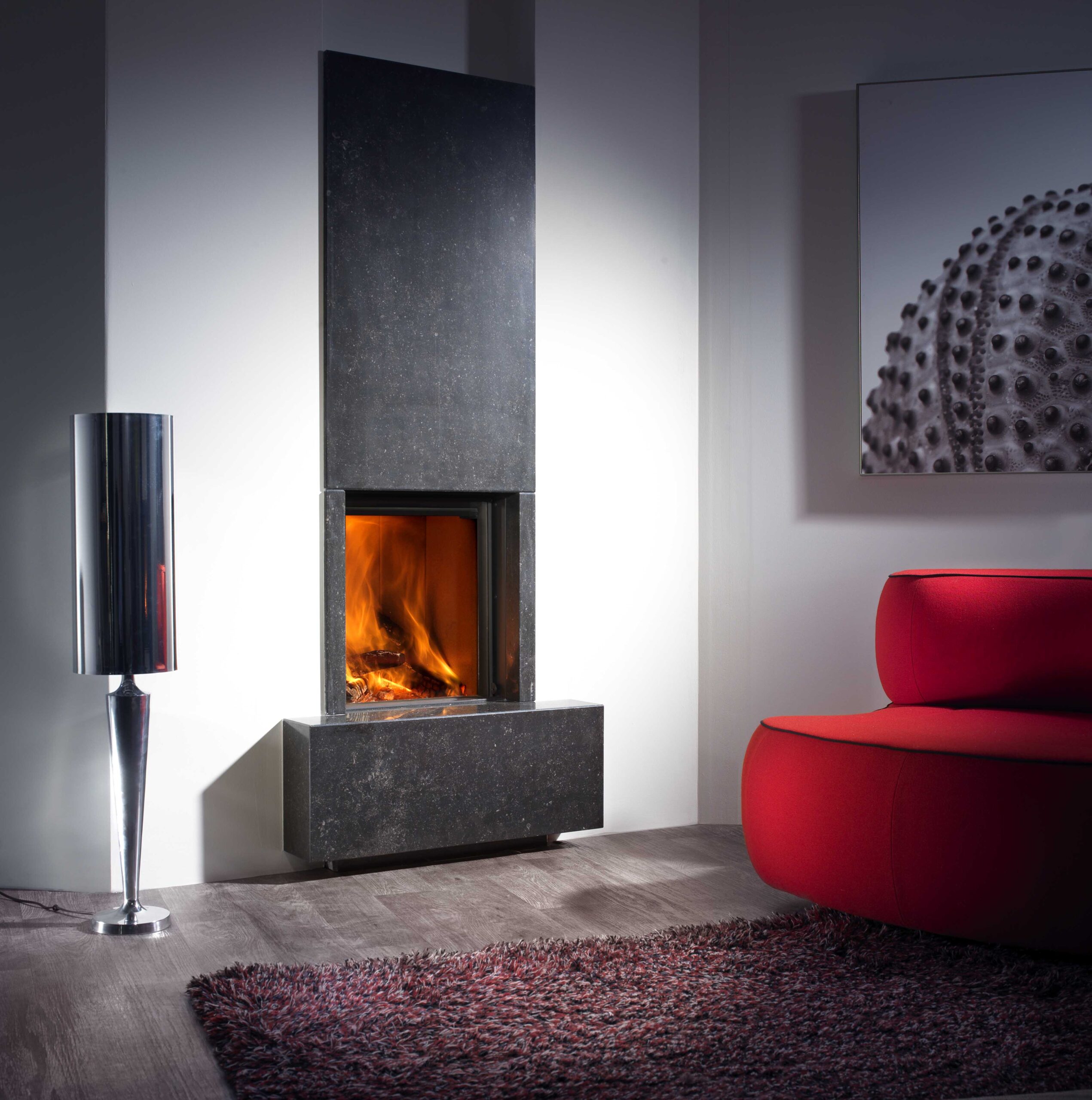 Kalfire W45/48F Wood Fireplace, living room setting