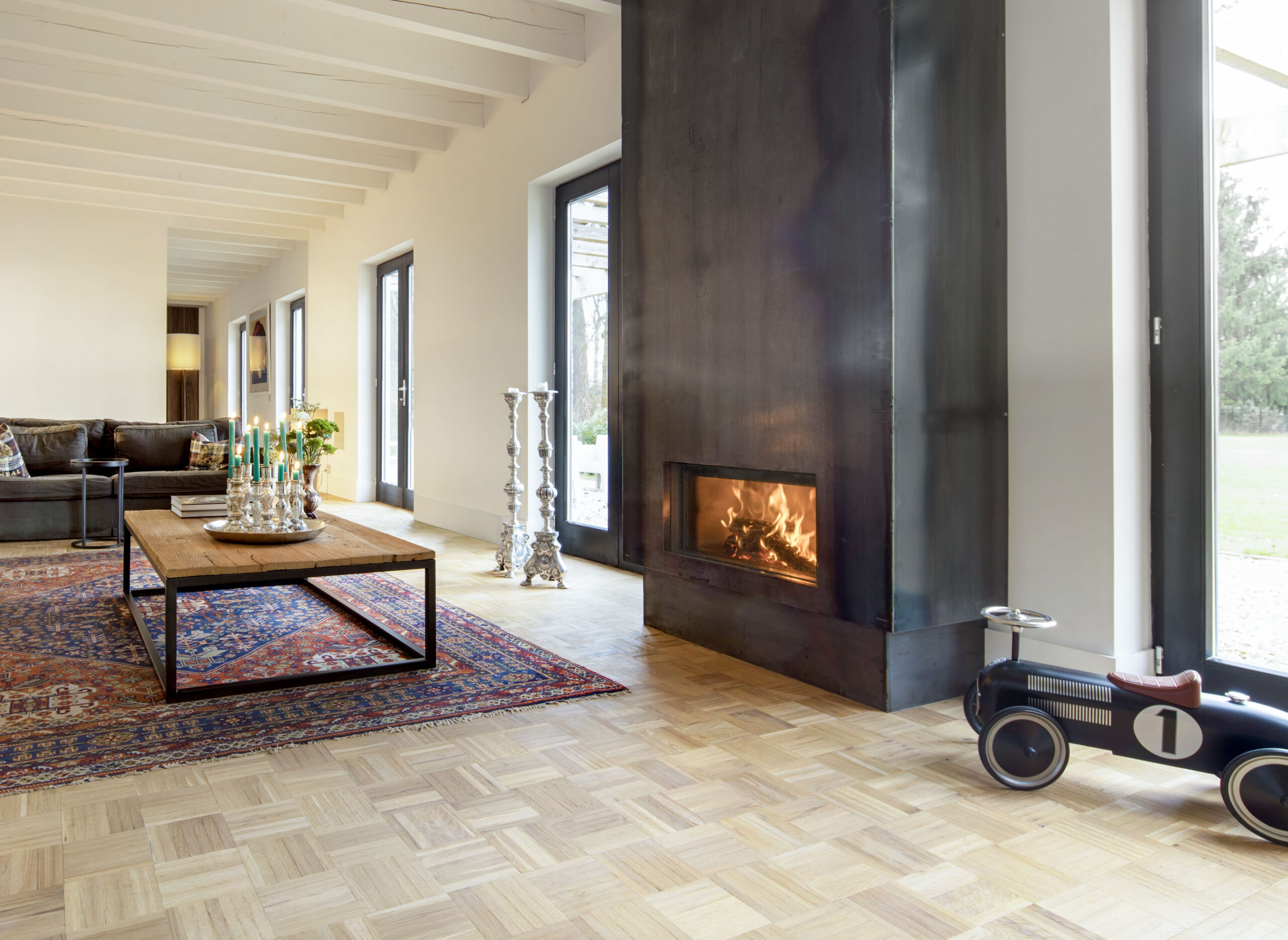 Kalfire W70/33F Wood Fireplace, living room setting