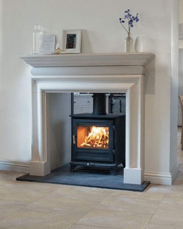 Chesneys Salisbury Double Sided 8WS Wood Burning Stove, living room setting