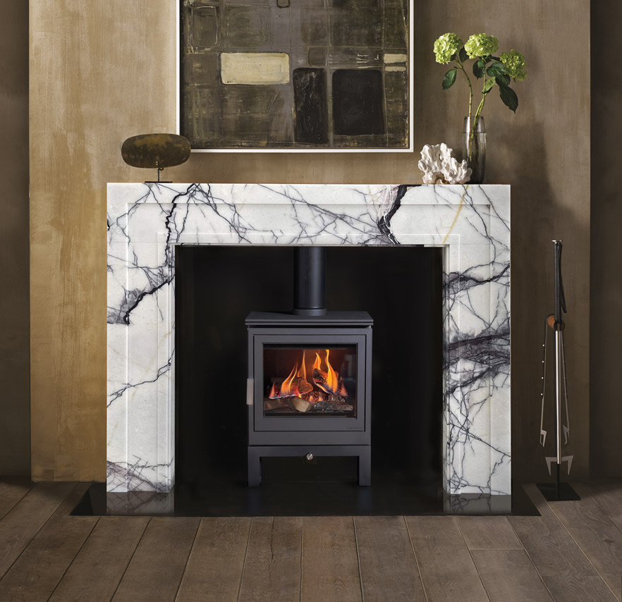 Shoreditch Slide Control Gas Stove, living room setting