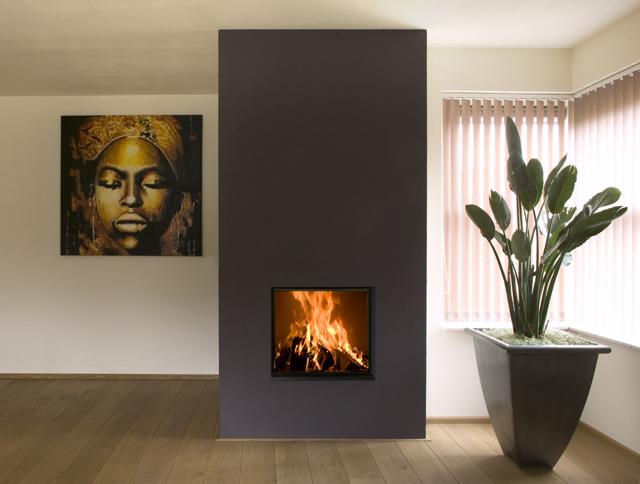 Kalfire W60/51F Wood Fireplace, living room setting