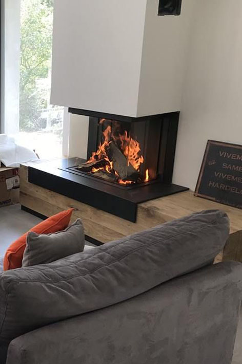 Kalfire W90/47S Wood Fireplace, living room setting