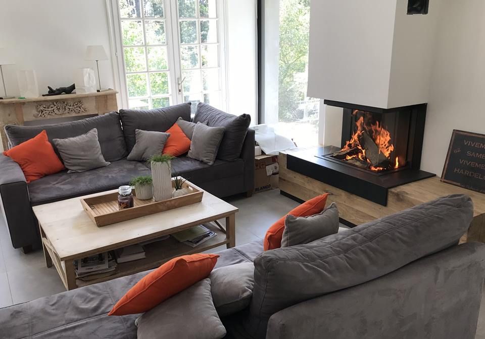 Kalfire W90/47S Wood Fireplace, living room setting