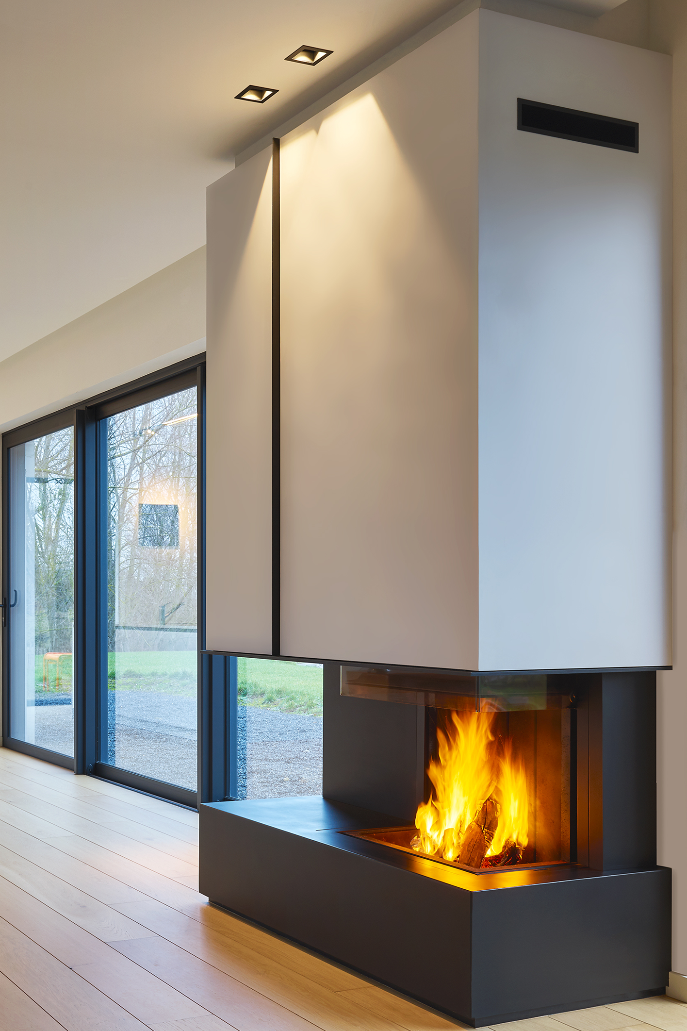 Kalfire W90/47S Wood Fireplace, living room setting