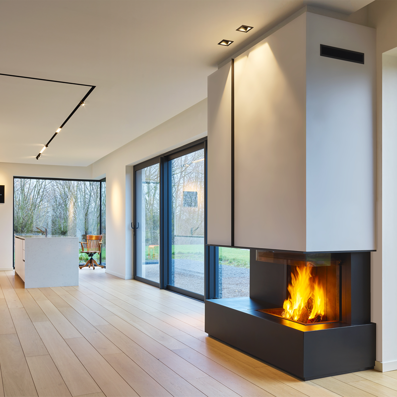 Kalfire W90/47S Wood Fireplace, living room setting