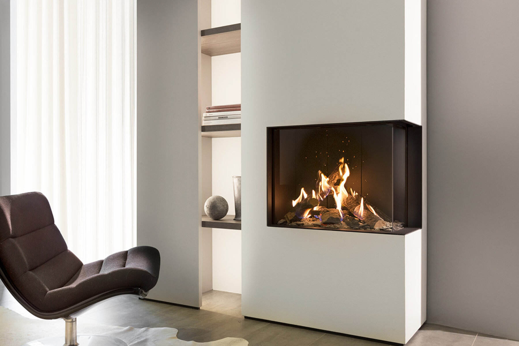 Kalfire GP65/55C Gas Fireplace, living room setting