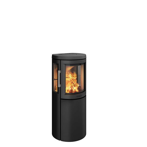 HWAM 2630 black classic wood burning stove with side glass