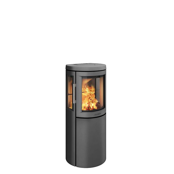 HWAM 2630 grey classic wood burning stove with side glass