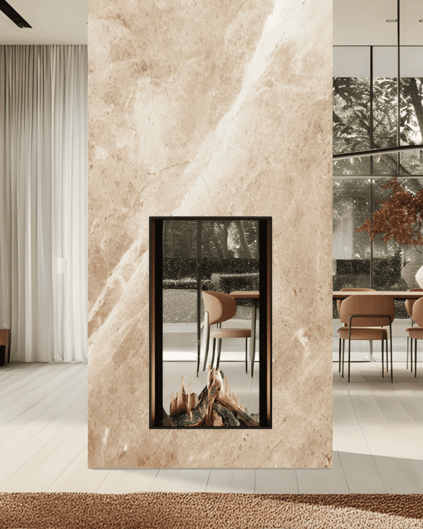 Kalfire Gi80/140F Gas Fireplace, living room setting