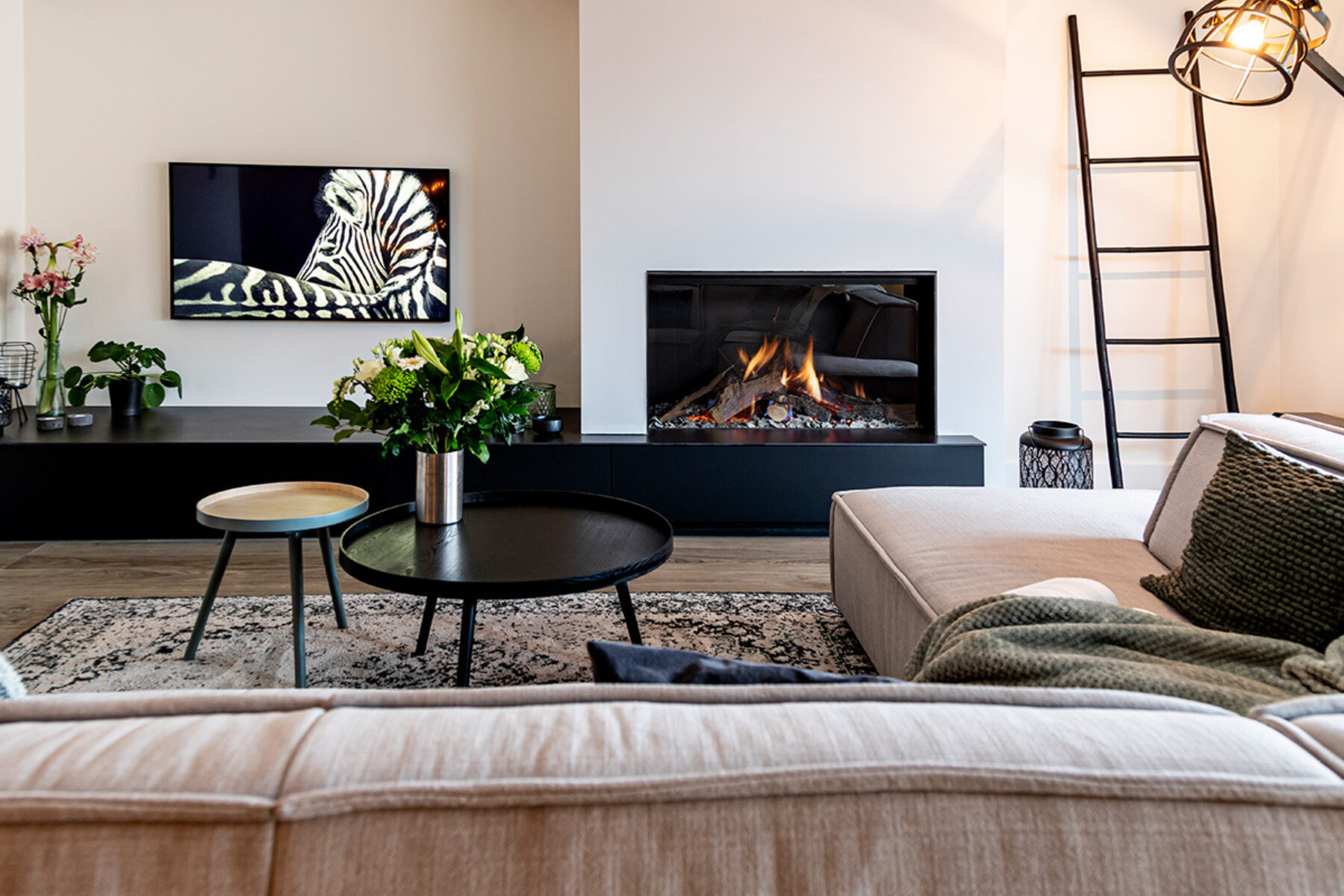 Kalfire W100/61F Wood Fireplace, living room setting