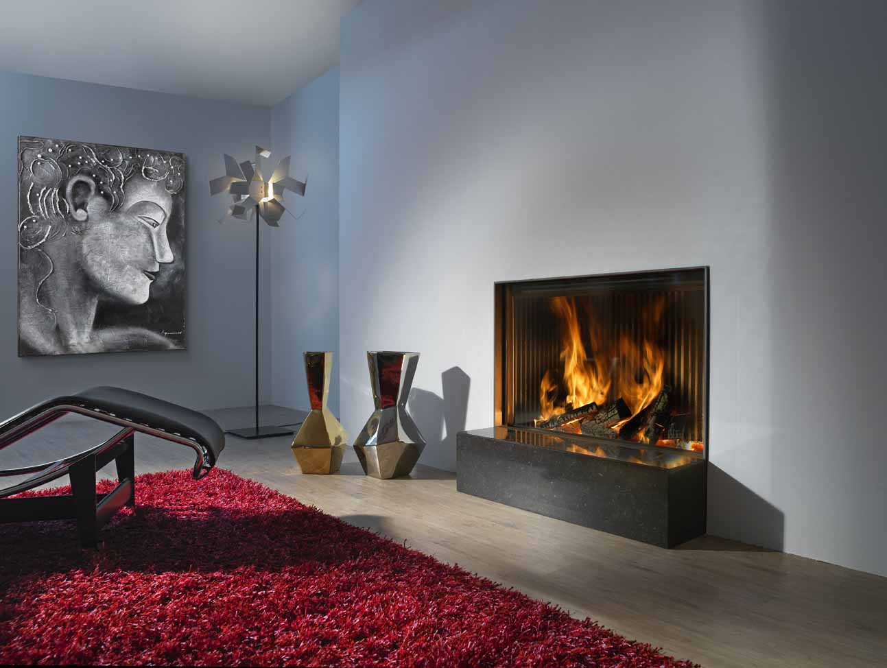 Kalfire W100/61F Wood Fireplace, living room setting