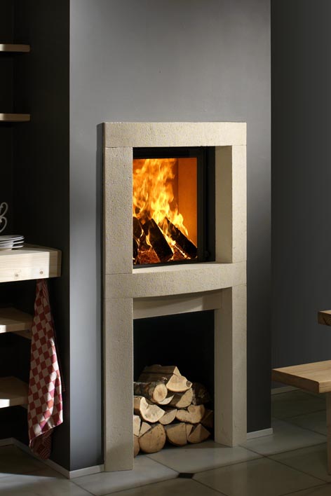 Kalfire W45/48F Wood Fireplace, living room setting