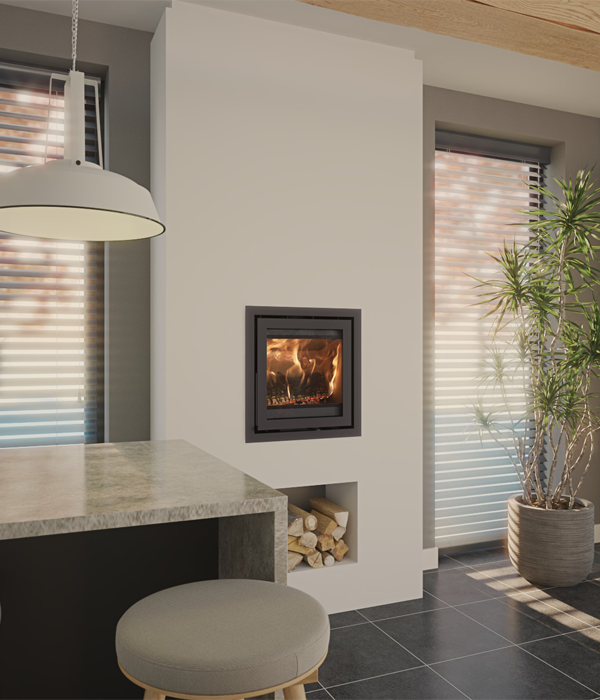 Dik Geurts Instyle 550 Insert /Built-in Wood Burning Stove, living room setting