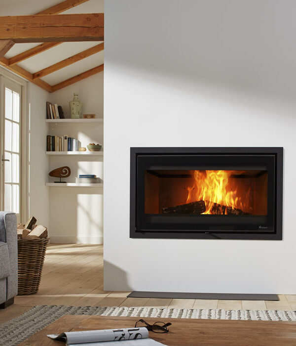 Dik Geurts Prostyle Front 1000 Insert /Built-in Wood Burning Stove, living room setting
