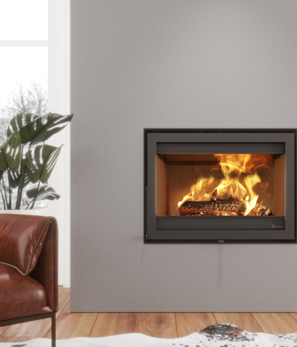 Dik Geurts Instyle 800V Next Insert Wood Burning Stove, living room setting
