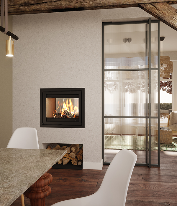 Dik Geurts Instyle Tunnel 700 Insert /Built-in Wood Burning Stove, living room setting