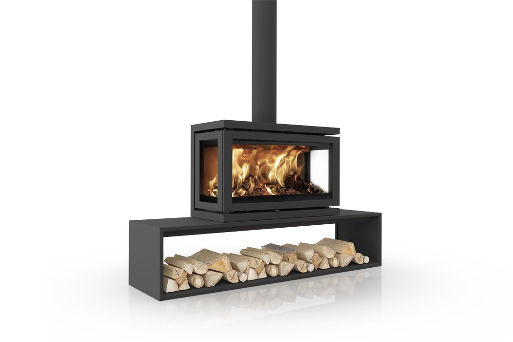 Dik Geurts Vidar Triple Large Straight Plateau Wood Burning Stove