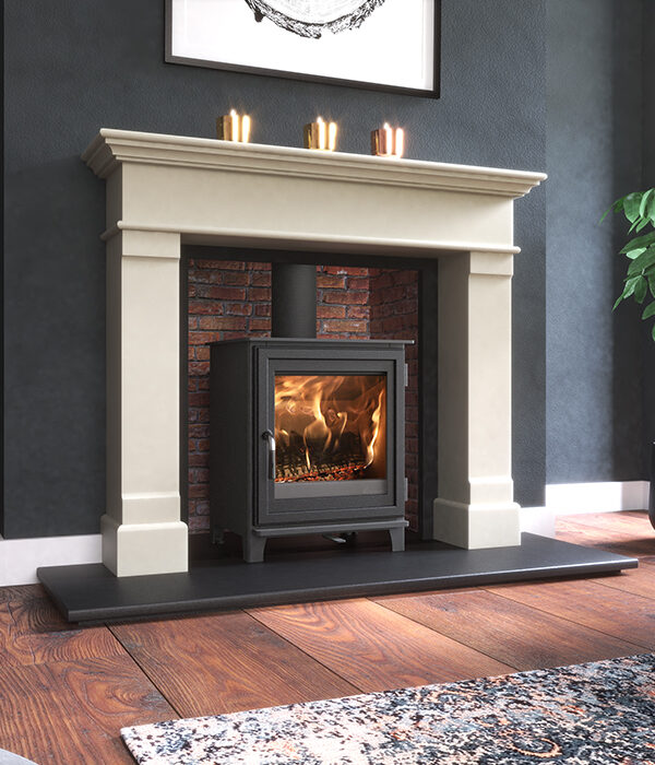 Dik Geurts Soren 5 Wood Burning Stove, living room setting