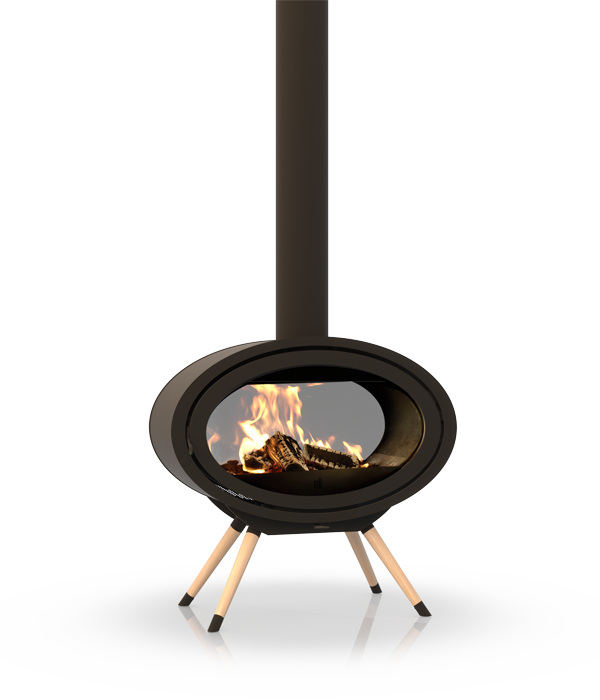 Dik Geurts Oval Tunnel Legs Wood Burning Stove