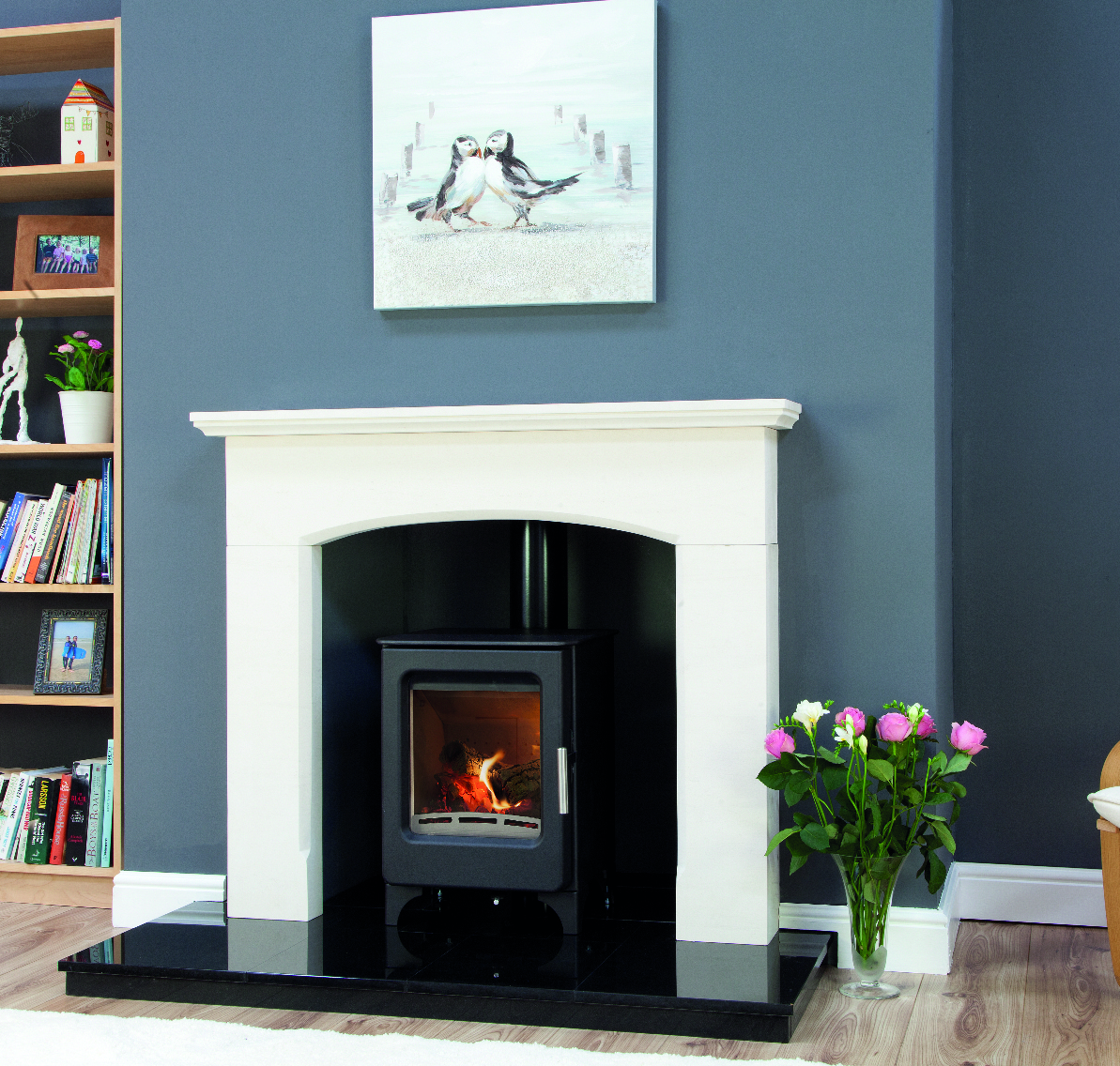 Mendip Ashcott Standard Wood Burning Stove, living room setting