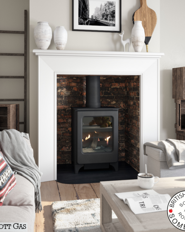 Mendip Ashcott Gas Stove, living room setting
