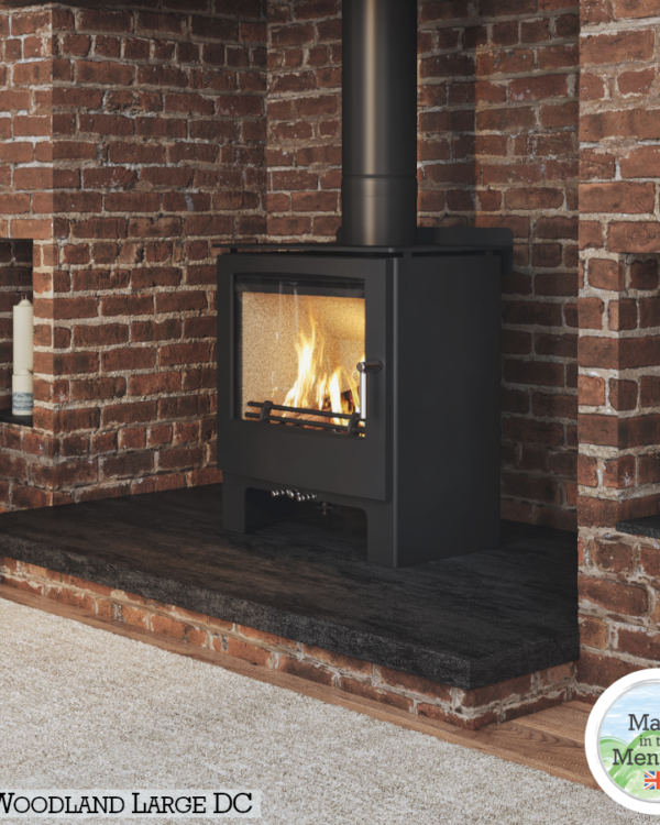 Mendip Woodland Large DC Wood Burning Stove, living room setting