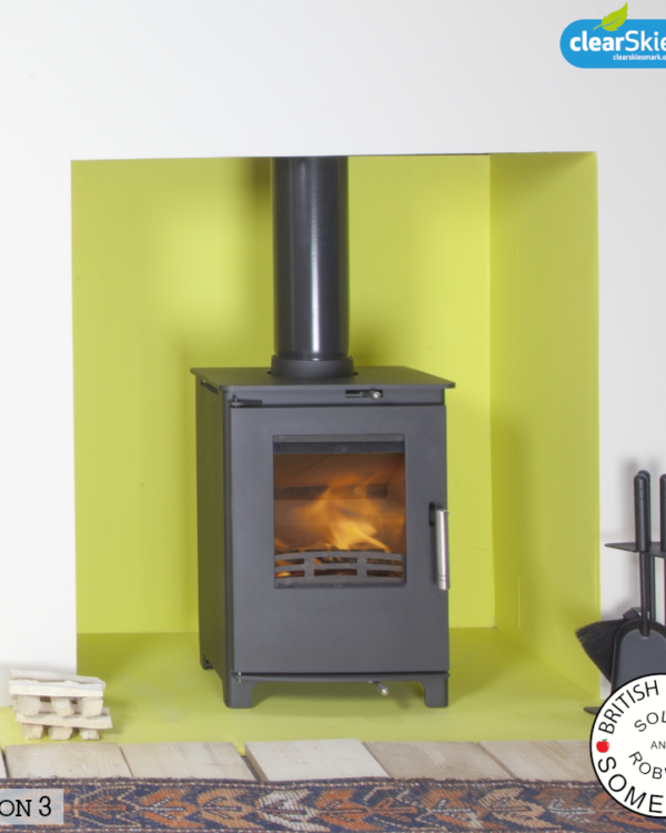 Mendip Loxton 3/Loxton 3 Convector + Multi Fuel Stove, living room setting
