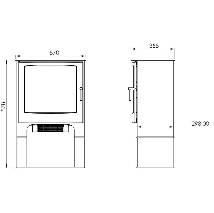 Mendip Woodland Ilektro LCD Logstore Electric Fire Dimensions